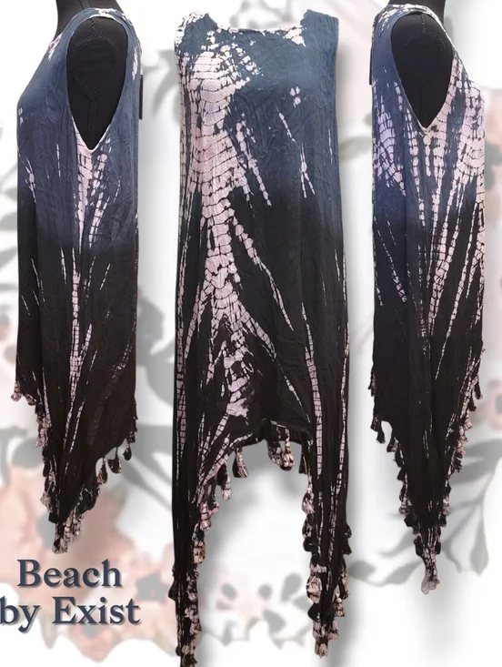 Beach by Exist Ombré Tie-Dye Handkerchief Dress Size L NWT - Picture 1 of 8